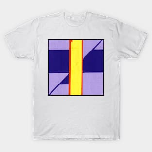 Purple Yellow Lightning Geometric Abstract Acrylic Painting T-Shirt